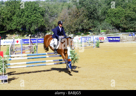 Israël Alonim compétition de saut de cheval Banque D'Images