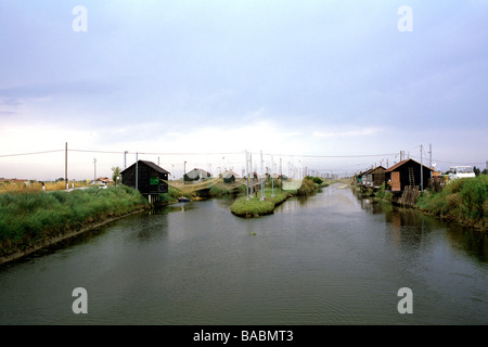 Huttes de pêcheurs Cesenatico Province de Rimini Italie Banque D'Images