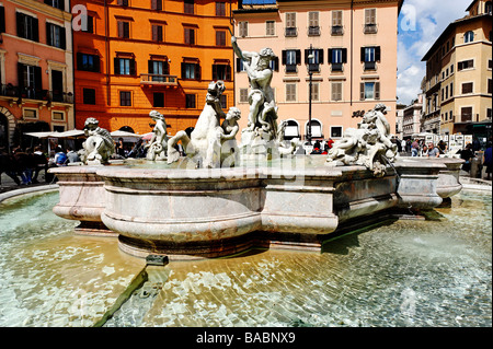 Piazza Navona, Fontana del Tritone Banque D'Images