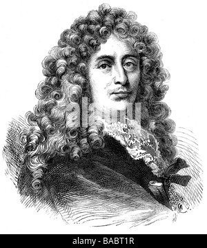 Lebrun, Charles, 24,2,1619 - 12.2.1690, peintre français, portrait, gravure sur bois, XIXe siècle, , Banque D'Images