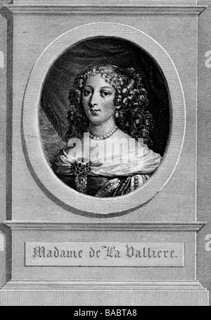 La Vallière, Louise Françoise de, 6.8.1644 - 6.6.1710, dame de la cour française, portrait, gravure sur acier, 19e siècle, l'artiste a le droit d'auteur , de ne pas être effacé Banque D'Images