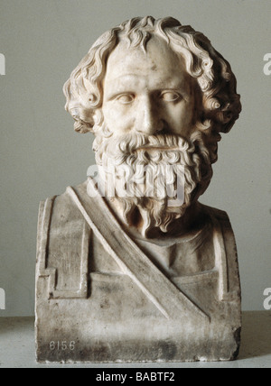 Archidamus III, 360 C.-B. - 338 C.-B., roi de Sparta de 360 C.-B. à 338 C.-B., portrait, buste, copie après Meta 4ème siècle C.-B., Musée national d'archéologie de Naples, Banque D'Images