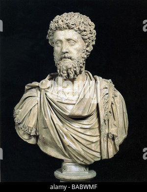 Marcus Aurelius Antoninus, 26.4.121 - 17.3.180, empereur romain 8.3.161 - 17.3.180 portrait, buste, marbre, Museo Capitolino, Rome, , Banque D'Images