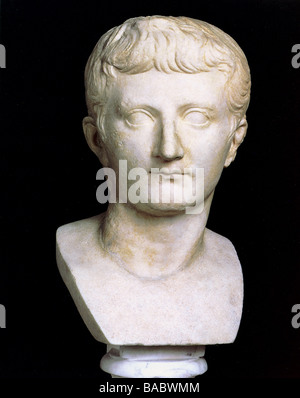 Germanicus, Gaius Iulius Caesar, 24.5.15 BC - 10.10.19 AD, général romain, portrait, buste, marbre, Museo Capitolino Rome, , Banque D'Images