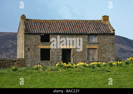 Derelect abandonnés Farm House, trou de Horcum, North Yorkshire, England, UK Banque D'Images