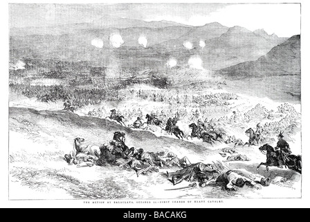 L'action à balaclava première charge de la forte cavelry 25 octobre 1854 Banque D'Images