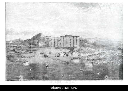 Sebastopol 1854 siège principal de la guerre de Crimée les troupes alliées d'infanterie de l'armée turque français flotte de la mer Noire du Tsar dug redoutes Banque D'Images