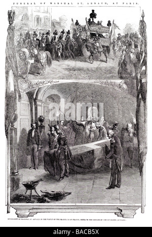 Inhumation de prévôt st arnaud dans la base des maréchaux de France sous l'Église des Invalides à Paris 1854 Banque D'Images