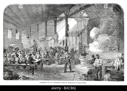 Schlesinger et travaille à munitions de northfleet bullet casting 1854 Banque D'Images