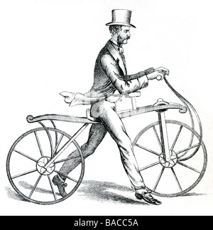 Le Dandy horse machine de course vélo vélocipède alchimiste véhicule deux-roues de transport Banque D'Images