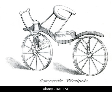 'Z gompertz vélocipède human-powered transport véhicules deux roues de vélo pédales dessins Banque D'Images