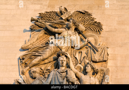 France, Paris, place Charles de Gaulle, l'Arc de Triomphe Banque D'Images