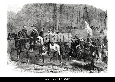 Vol de président Jefferson Davis et ses ministres sur la géorgie ridge cinq jours avant sa capture 1865 Banque D'Images