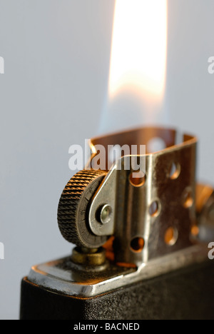 Close up de briquet Zippo Banque D'Images