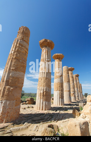 Temple d'Hercule, Vallée des Temples, ruines grecques, Agrigente, Sicile, Italie Banque D'Images