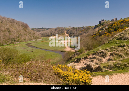 Pennard comprimé et le château de Gower Galles du Sud Banque D'Images