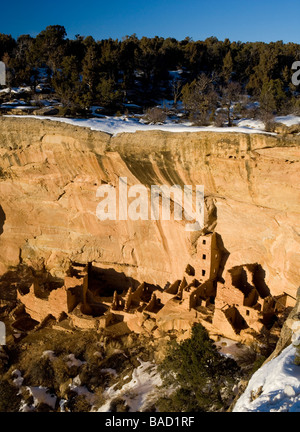 Square Tower House la ruine et dans le Parc National de Mesa Verde, Colorado, USA. Banque D'Images