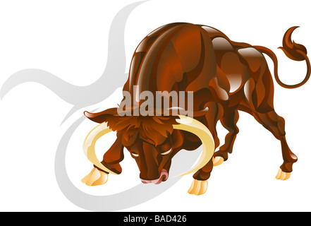 Illustration représentant le taureau taureau star ou signe de naissance comprend le symbole ou icône dans l'arrière-plan Banque D'Images