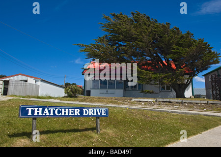 Thatcher Drive à Stanley, îles Falkland. Banque D'Images