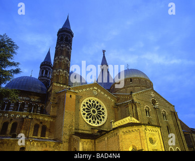 Basilique del Santo Basilique de St Antoine de Padoue Padoue Vénétie Italie la nuit Banque D'Images