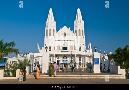 Culte Basilique Notre Dame de Bonne Santé Velankanni Tamil Nadu Inde Banque D'Images