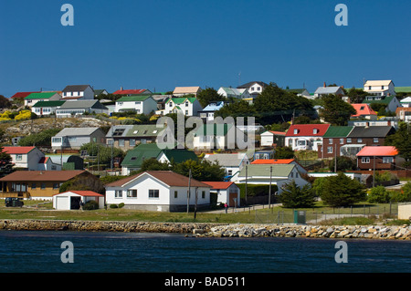 Avis de Stanley du port, des îles Malouines. Banque D'Images