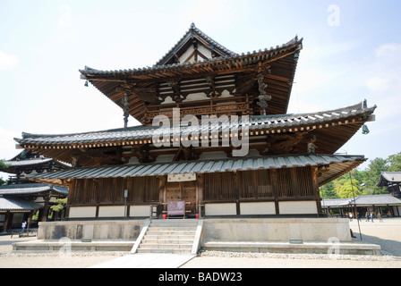 Le Kondo (hall principal) de l'Isc-en partie de Temple Horyu-ji. La Préfecture de Nara, Japon. Banque D'Images