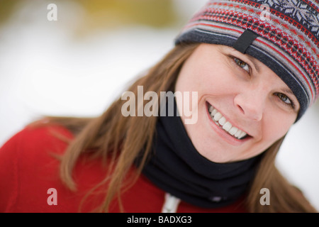 Portrait de femme, près de Frisco, Comté de Summit, Colorado, États-Unis Banque D'Images