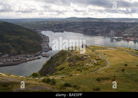 St John's Harbour de Signal Hill, Terre-Neuve, Canada Banque D'Images