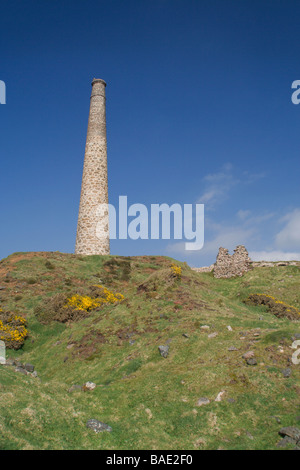 Ruines de mines d'étain de Cornouailles près de Saint Juste et Land's End Banque D'Images