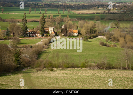 Avis de Dorchester Tamise et Thames Valley de Little Wittenham Oxfordshire Uk Banque D'Images