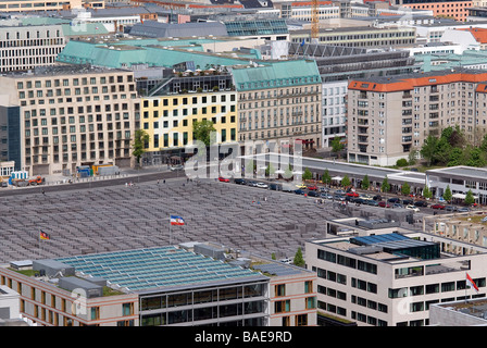 Allemagne, Berlin, aperçu de la ville vue de la plateforme panoramique en haut de l'immeuble de bureaux par l'architecte Hans Kollhoff, Banque D'Images