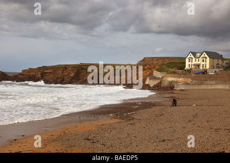 Plage de Crooklets Bude Cornwall Banque D'Images