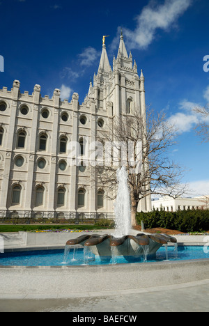 Temple Mormon de Salt Lake City, Utah Banque D'Images