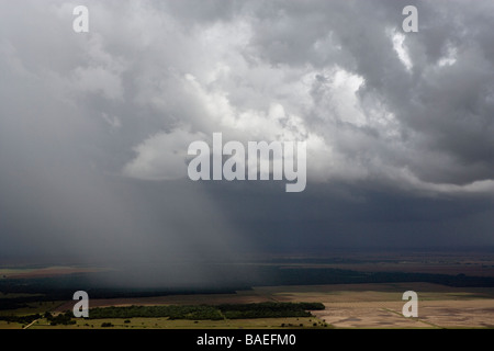 Vue aérienne au-dessus de l'ouest du Texas douche orage Banque D'Images