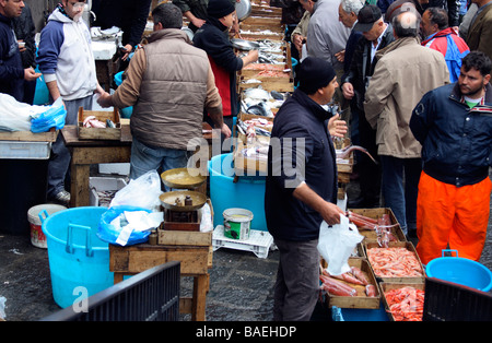 Marché de poissons à Catania Banque D'Images