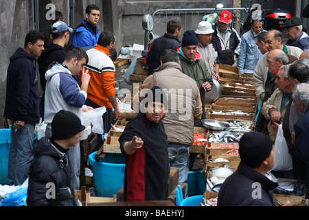 Marché de poissons à Catania Banque D'Images