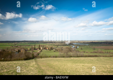 Avis de Dorchester Tamise et Thames Valley de Little Wittenham Oxfordshire Uk Banque D'Images