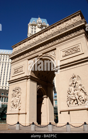 L'extérieur de l'hôtel paris hôtel et casino Las Vegas Boulevard las vegas nevada usa Banque D'Images