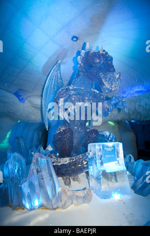 Un dragon de glace sculpture en Ski Dubaï,UEA Banque D'Images