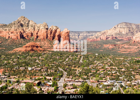 Point de vue sur la route de l'aéroport - Sedona, Arizona Banque D'Images