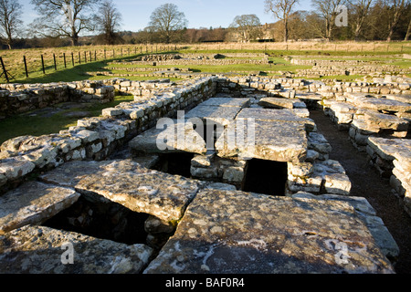 Les commandants au sol dans maison à Fort romain de Chesters Northumberland England Banque D'Images