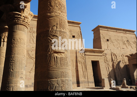 Afrique Egypte Temple de Philae près d'Assouan Temple d'Isis Banque D'Images