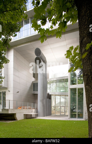 Académie des beaux-arts, Munich, Allemagne, Coop Himmelb(l)au, Académie des beaux-arts élévation nord du jardin. Banque D'Images