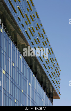 Palestra, Londres, Royaume-Uni, Alsop Architects Limited, Palestra canopy et verre détail. Banque D'Images