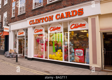 Boutique de cartes de Clinton à York, Yorkshire, UK Banque D'Images