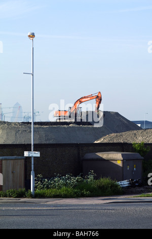 Digger, partie de la développement olympique au Temple Mills Lane. London.UK Banque D'Images