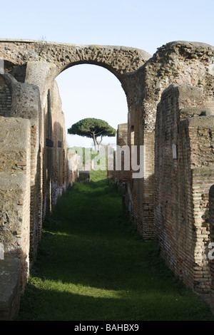 Vestiges romains de l'ancienne ville d'Ostie, italie Banque D'Images