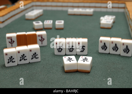 Tuiles de Mahjong Banque D'Images