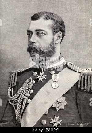 Prince George du pays de Galles, plus tard le roi George V. George Frederick Ernest Albert, 1865 - 1936. Banque D'Images